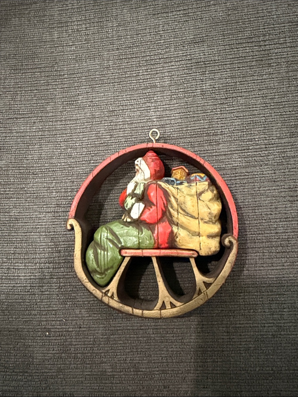 1975 Halmark Classic Santa Sleigh Ornament - Santa and Sleigh